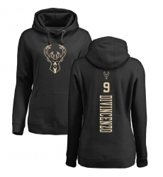 NBA Women's Nike Milwaukee Bucks #9 Donte DiVincenzo Black One Color Backer Pullover Hoodie