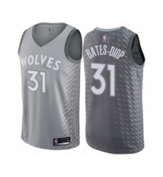 Men's Minnesota Timberwolves #31 Keita Bates-Diop Authentic Gray Basketball Jersey - City Edition