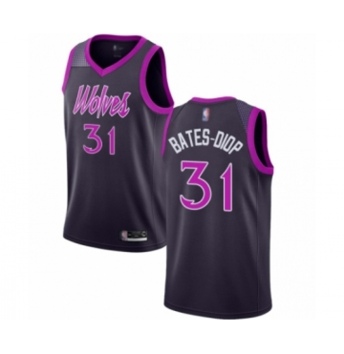 Men's Minnesota Timberwolves #31 Keita Bates-Diop Authentic Purple Basketball Jersey - City Edition