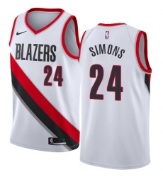 Youth Nike Portland Trail Blazers #24 Anfernee Simons Swingman White NBA Jersey - Association Edition