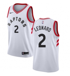 Men's Nike Toronto Raptors #2 Kawhi Leonard Swingman White NBA Jersey - Association Edition