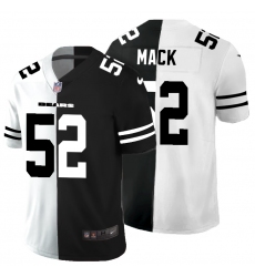 Men's Chicago Bears #52 Khalil Mack Black White Limited Split Fashion Football Jersey