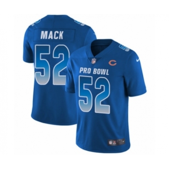 Men's Nike Chicago Bears #52 Khalil Mack Limited Royal Blue NFC 2019 Pro Bowl NFL Jersey