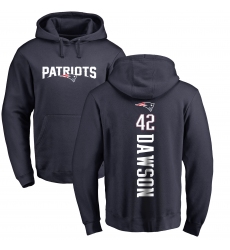 NFL Nike New England Patriots #42 Duke Dawson Navy Blue Backer Pullover Hoodie