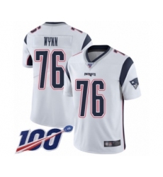 Men's New England Patriots #76 Isaiah Wynn White Vapor Untouchable Limited Player 100th Season Football Jersey