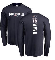 NFL Nike New England Patriots #76 Isaiah Wynn Navy Blue Backer Long Sleeve T-Shirt