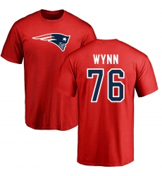 NFL Nike New England Patriots #76 Isaiah Wynn Red Name & Number Logo T-Shirt