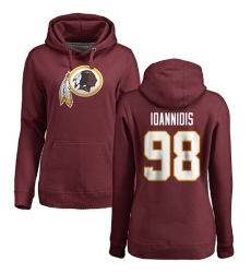 NFL Women's Nike Washington Redskins #98 Matt Ioannidis Maroon Name & Number Logo Pullover Hoodie