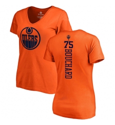 NHL Women's Adidas Edmonton Oilers #75 Evan Bouchard Orange One Color Backer Slim Fit V-Neck T-Shirt
