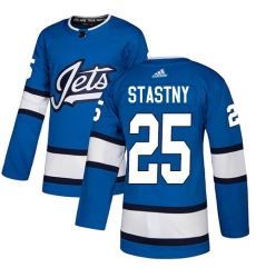 Youth Adidas Winnipeg Jets #25 Paul Stastny Authentic Blue Alternate NHL Jersey