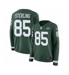 Women's Nike New York Jets #85 Neal Sterling Limited Green Therma Long Sleeve NFL Jersey