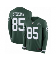 Youth Nike New York Jets #85 Neal Sterling Limited Green Therma Long Sleeve NFL Jersey