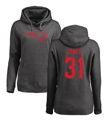 NFL Women's Nike New England Patriots #31 Jonathan Jones Ash One Color Pullover Hoodie