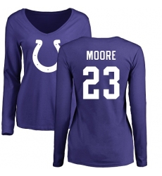 NFL Women's Nike Indianapolis Colts #23 Kenny Moore Royal Blue Name & Number Logo Long Sleeve T-Shirt