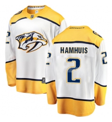 Men's Nashville Predators #2 Dan Hamhuis Fanatics Branded White Away Breakaway NHL Jersey