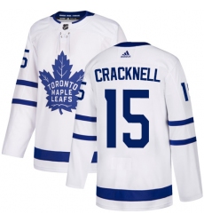Youth Adidas Toronto Maple Leafs #15 Adam Cracknell Authentic White Away NHL Jersey