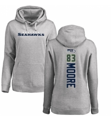 NFL Women's Nike Seattle Seahawks #83 David Moore Ash Backer Pullover Hoodie
