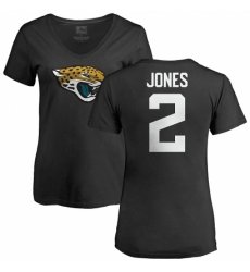 NFL Women's Nike Jacksonville Jaguars #2 Landry Jones Black Name & Number Logo Slim Fit T-Shirt
