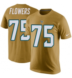 NFL Men's Nike Jacksonville Jaguars #75 Ereck Flowers Gold Rush Pride Name & Number T-Shirt