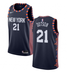 Women's Nike New York Knicks #21 Damyean Dotson Swingman Navy Blue NBA Jersey - 2018 19 City Edition