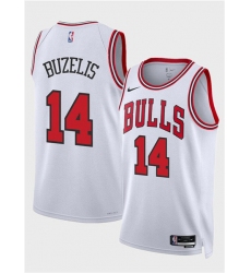 Men's Chicago Bulls #14 Matas Buzelis White 2024 Draft Association Edition Stitched Basketball Jersey