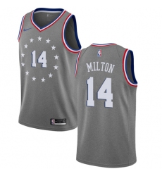 Youth Nike Philadelphia 76ers #14 Shake Milton Swingman Gray NBA Jersey - City Edition