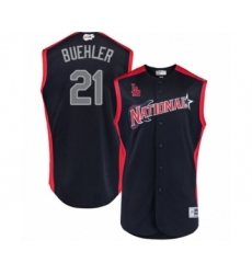 Men's Los Angeles Dodgers #21 Walker Buehler Authentic Navy Blue National League 2019 Baseball All-Star Jersey