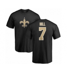 NFL Nike New Orleans Saints #7 Taysom Hill Black Name & Number Logo T-Shirt