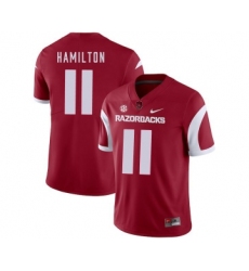 Arkansas Razorbacks 11 Cobi Hamilton Red College Football Jersey