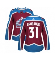 Women's Adidas Colorado Avalanche #31 Philipp Grubauer Premier Burgundy Red Home NHL Jersey