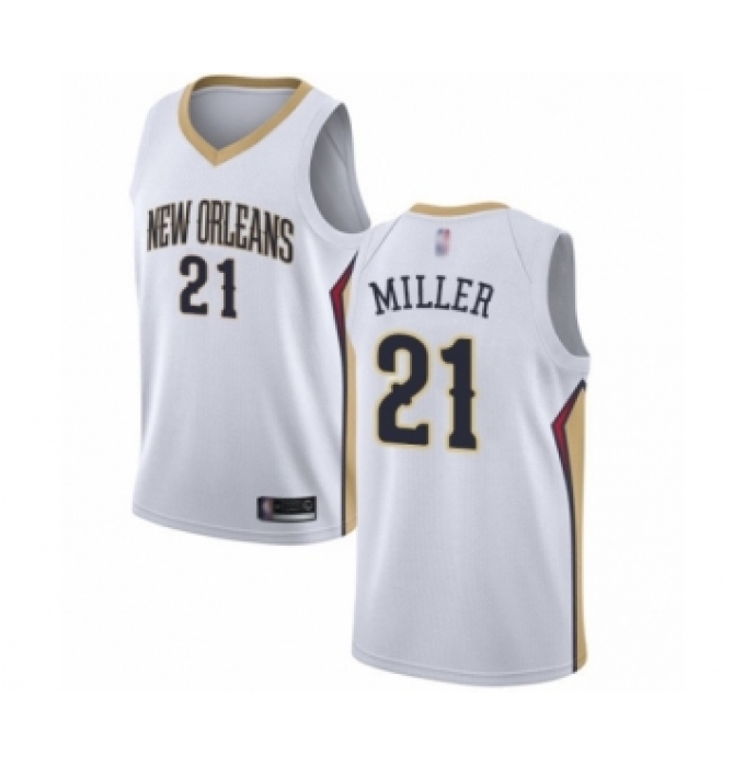 Men's New Orleans Pelicans #21 Darius Miller Authentic White Basketball Jersey - Association Edition