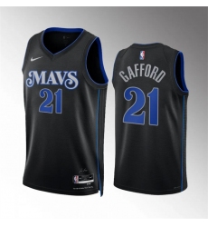 Men's Dallas Mavericks #21 Daniel Gafford Black 2023-24 City Edition Stitched Basketball Jersey