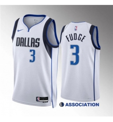 Men's Dallas Mavericks #3 Alex Fudge White Association Edition Stitched Basketball Jersey