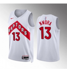 Men's Toronto Raptors #13 Jordan Nwora White Association Edition Stitched Basketball Jersey