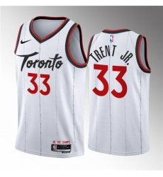 Men's Toronto Raptors #33 Gary Trent Jr. White 2023-24 Association Edition Stitched Basketball Jersey