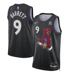 Men's Toronto Raptors #9 RJ Barrett Black 2024-25 City Edition Stitched Basketball Jersey