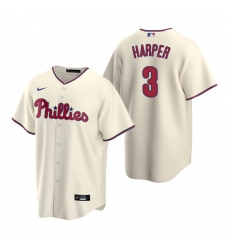 Men's Nike Philadelphia Phillies #3 Bryce Harper Cream Alternate Stitched Baseball Jersey