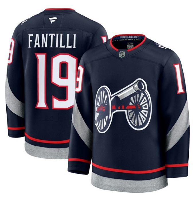 Men's Columbus Blue Jackets Active Player Custom Navy 2024-25 Stitched Hockey Jersey