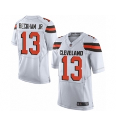 Men's Odell Beckham Jr. Elite White Nike Jersey NFL Cleveland Browns #13 Road