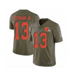 Men's Odell Beckham Jr. Limited Olive Nike Jersey NFL Cleveland Browns #13 2017 Salute to Service