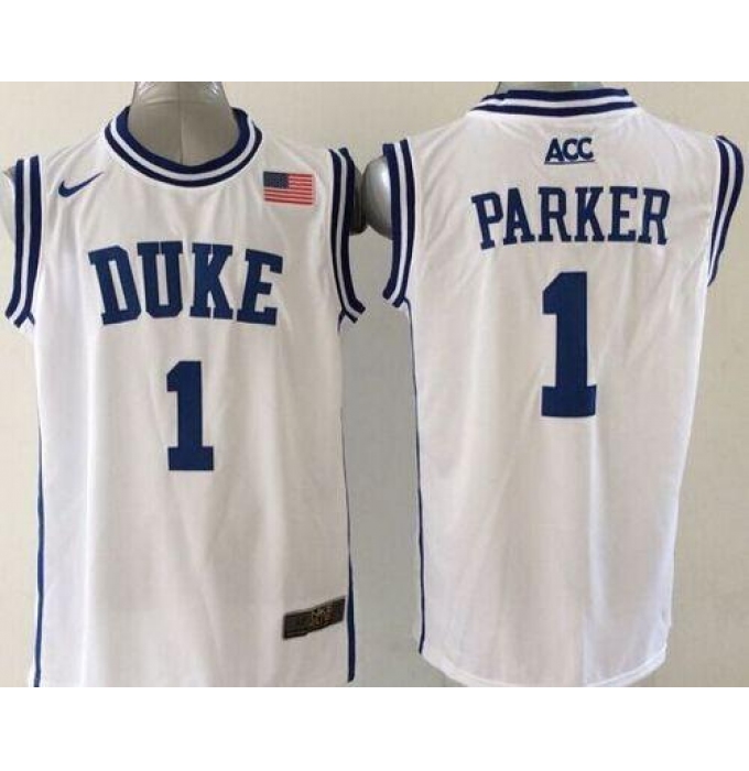Blue Devils #1 Jabari Parker White Basketball New Stitched NCAA Jersey
