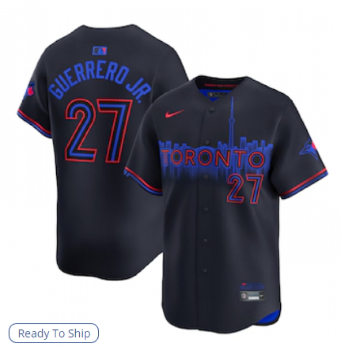Men's Toronto Blue Jays #27 Vladimir Guerrero Jr. Nike Black 2024 City Connect Limited Player Jersey