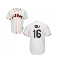 Men's Houston Astros #16 Aledmys Diaz Replica White Home Cool Base Baseball Jersey
