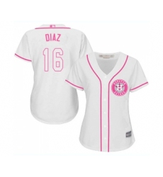 Women's Houston Astros #16 Aledmys Diaz Authentic White Fashion Cool Base Baseball Jersey