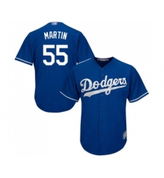 Men's Los Angeles Dodgers #55 Russell Martin Replica Royal Blue Alternate Cool Base Baseball Jersey