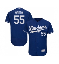 Men's Los Angeles Dodgers #55 Russell Martin Royal Blue Alternate Flex Base Authentic Collection Baseball Jersey