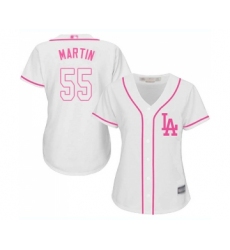 Women's Los Angeles Dodgers #55 Russell Martin Authentic White Fashion Cool Base Baseball Jersey