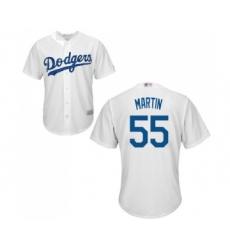 Youth Los Angeles Dodgers #55 Russell Martin Authentic White Home Cool Base Baseball Jersey
