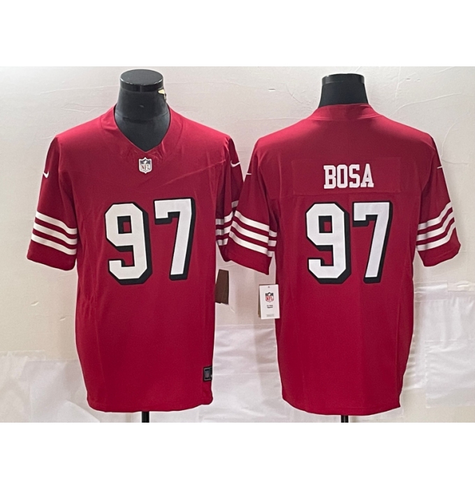 Men's Nike San Francisco 49ers #97 Nick Bosa New Red 2023 F.U.S.E. Vapor Untouchable Limited Stitched Football Jersey
