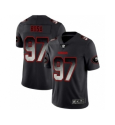 Men's San Francisco 49ers #97 Nick Bosa Black Smoke Fashion Limited Football Jersey